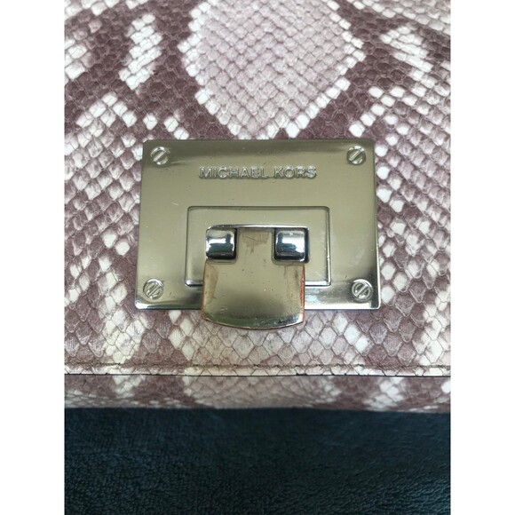Michael Kors Vivianne Python Snakeskin Print Shoulder Sloan Crossbody Bag - Picture 5 of 11